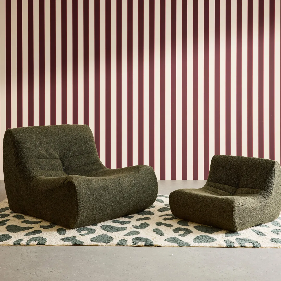 Poltroncina per bambini in tessuto bouclé testurizzato, 1 posto