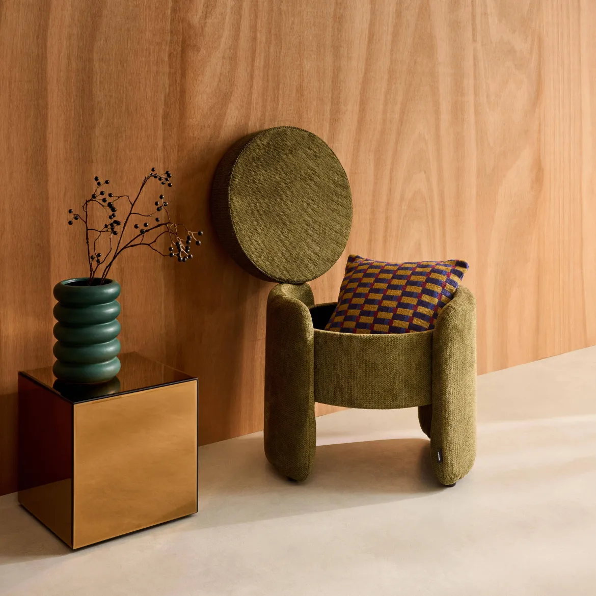 Pouf contenitore in tessuto
