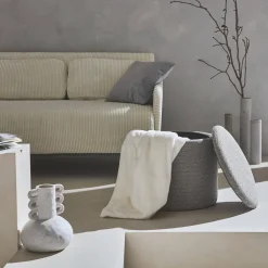 Pouf contenitore in tessuto