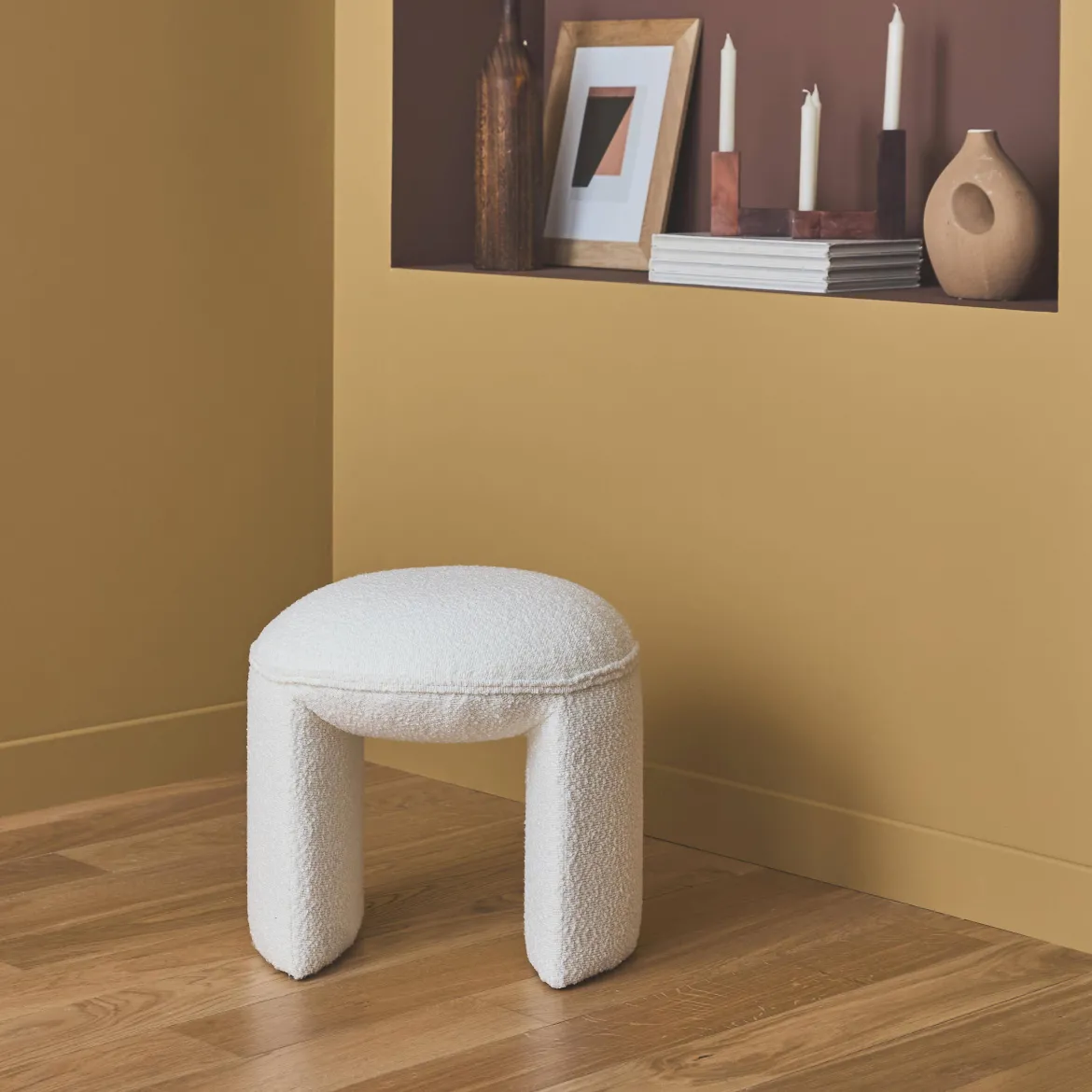 Pouf in bouclé