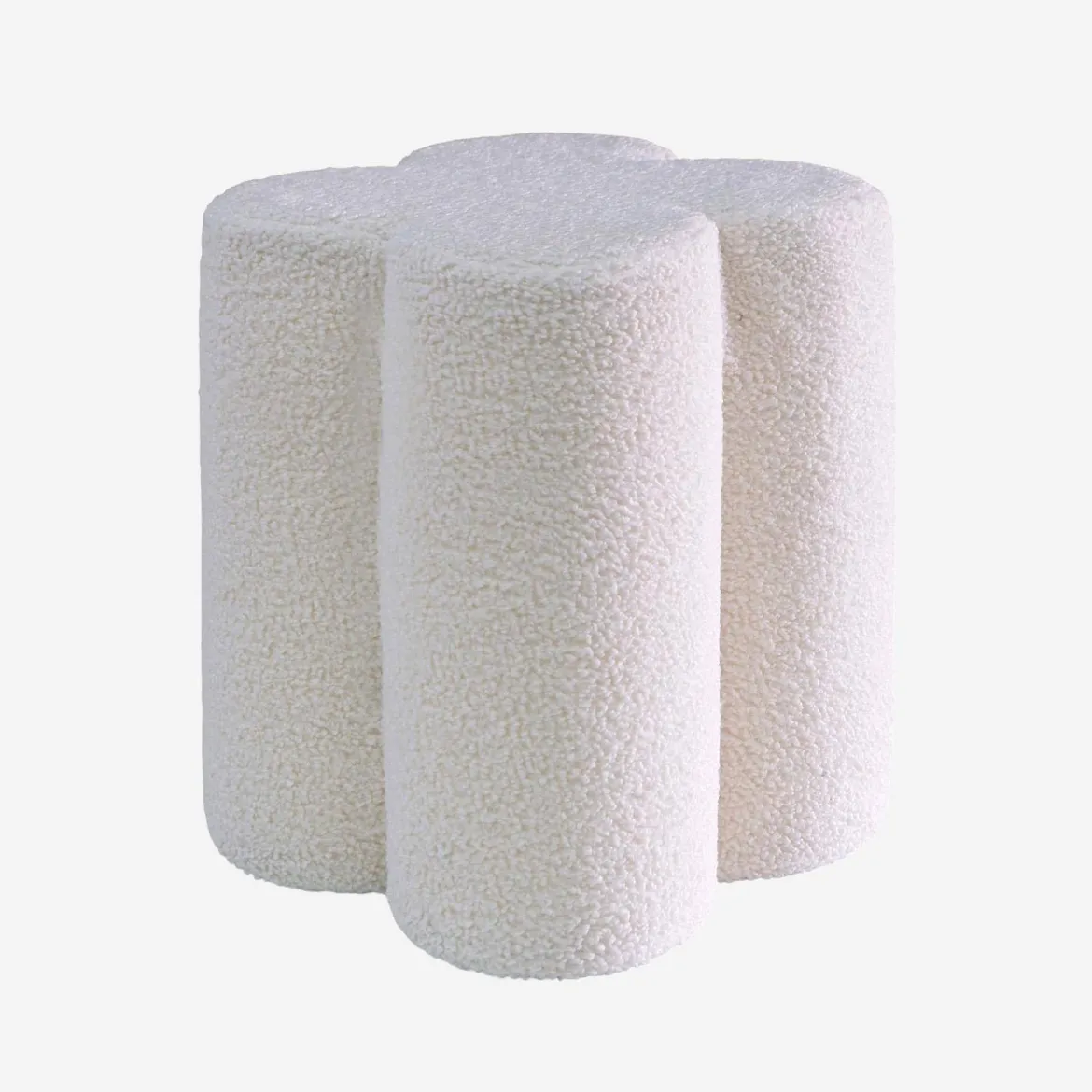 Pouf trifoglio in bouclé