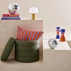 Pouf contenitore in bouclé