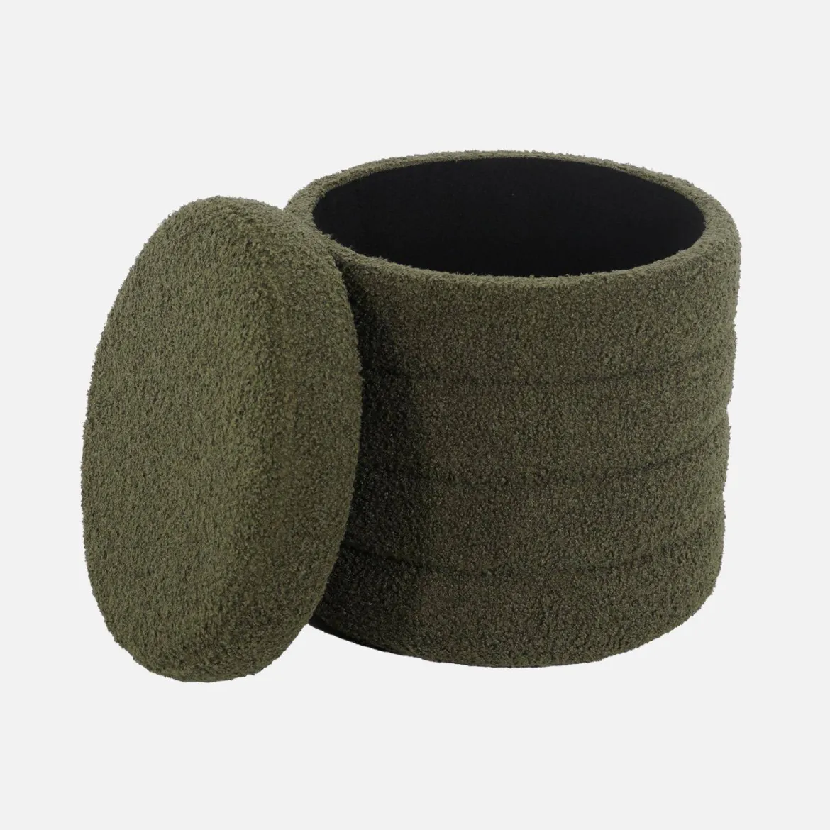 Pouf contenitore in bouclé