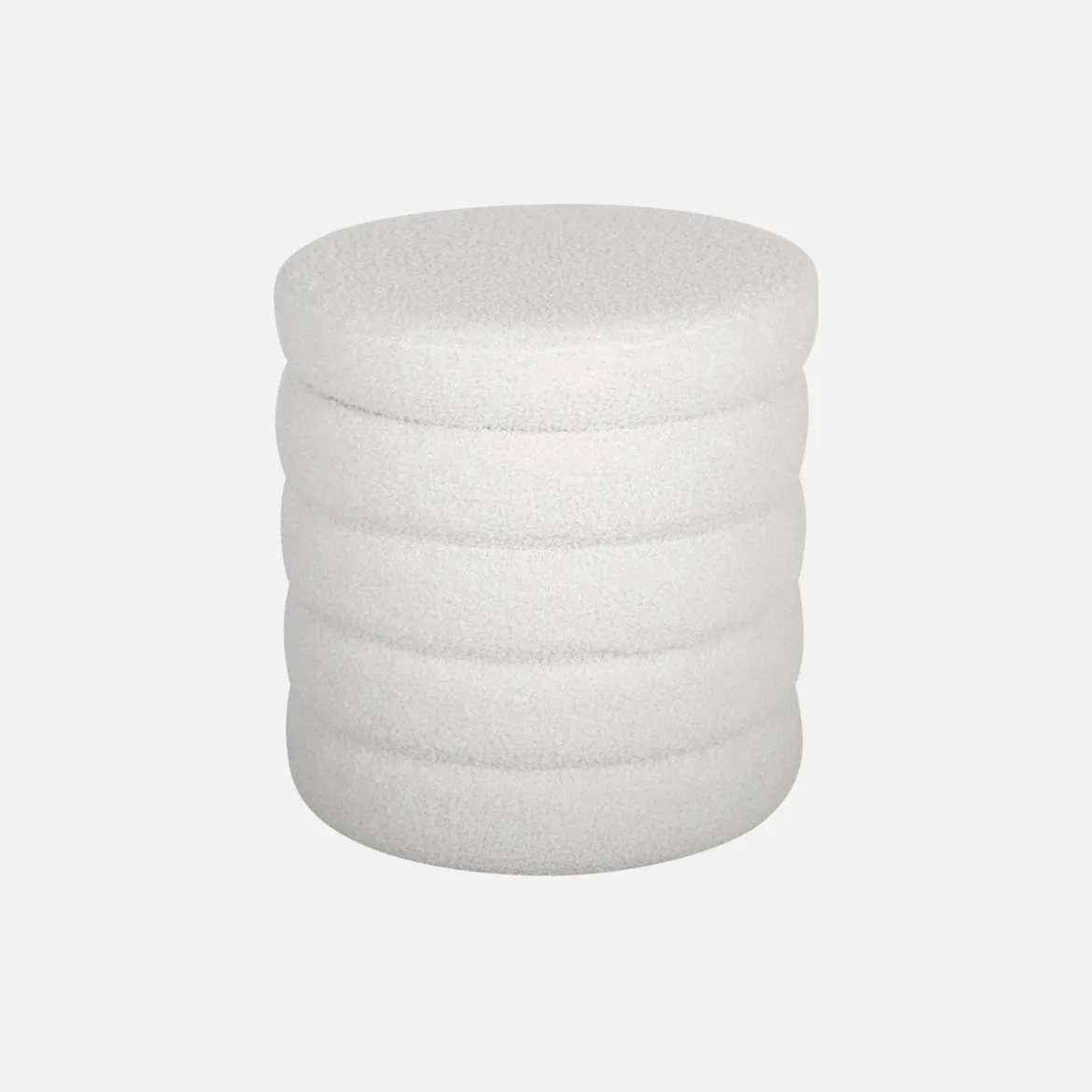Pouf contenitore in bouclé