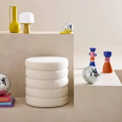 Pouf contenitore in bouclé