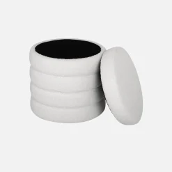 Pouf contenitore in bouclé