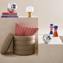 Pouf contenitore in bouclé