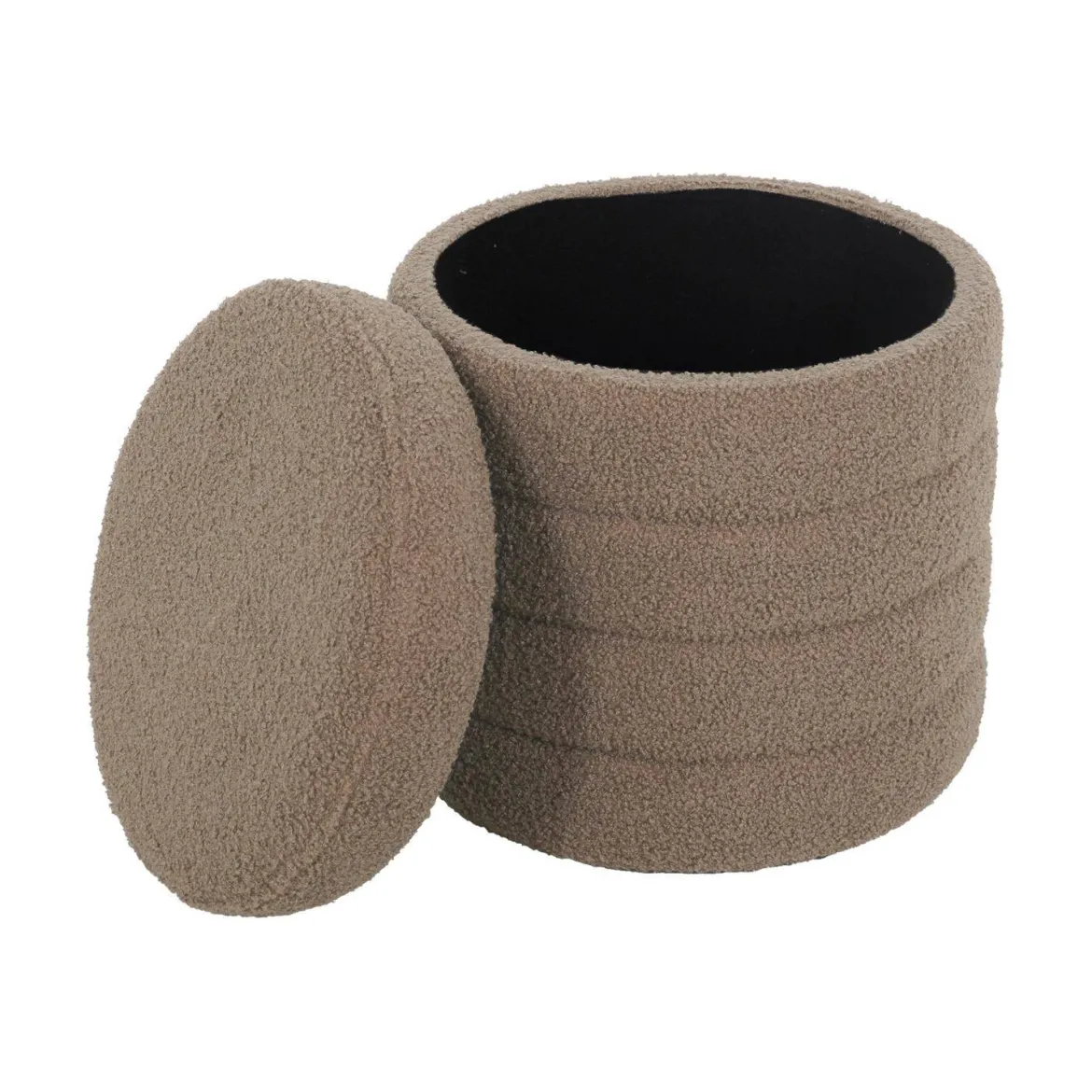 Pouf contenitore in bouclé