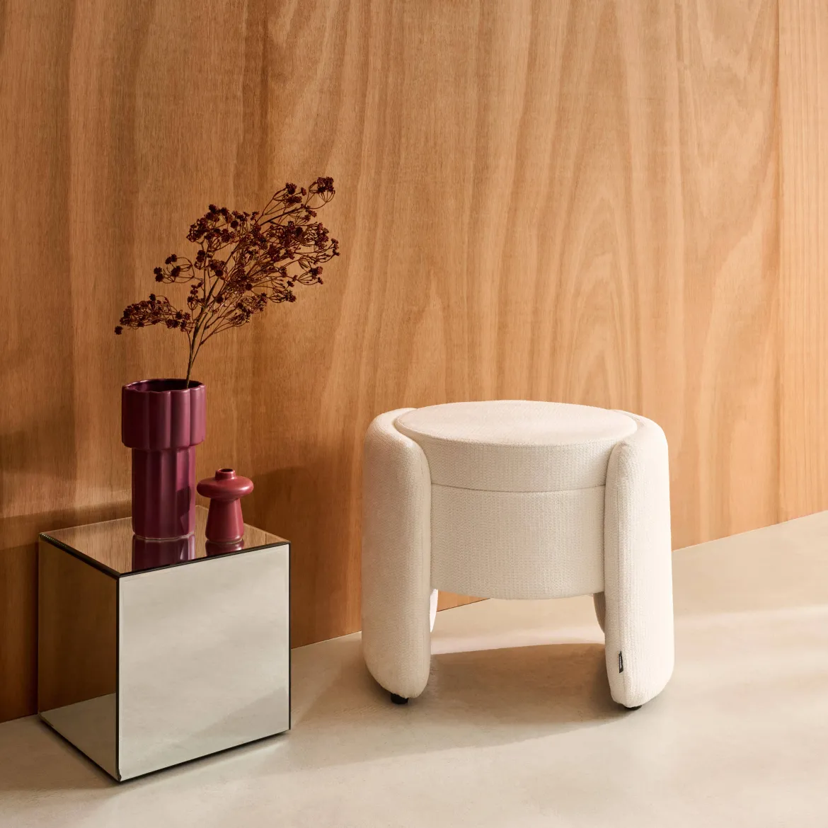 Pouf contenitore in tessuto