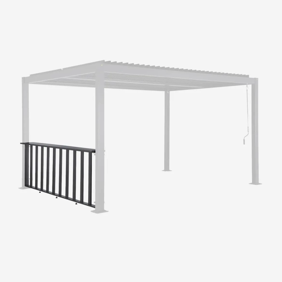 Ringhiera bassa 3m in alluminio per pergola bioclimatica
