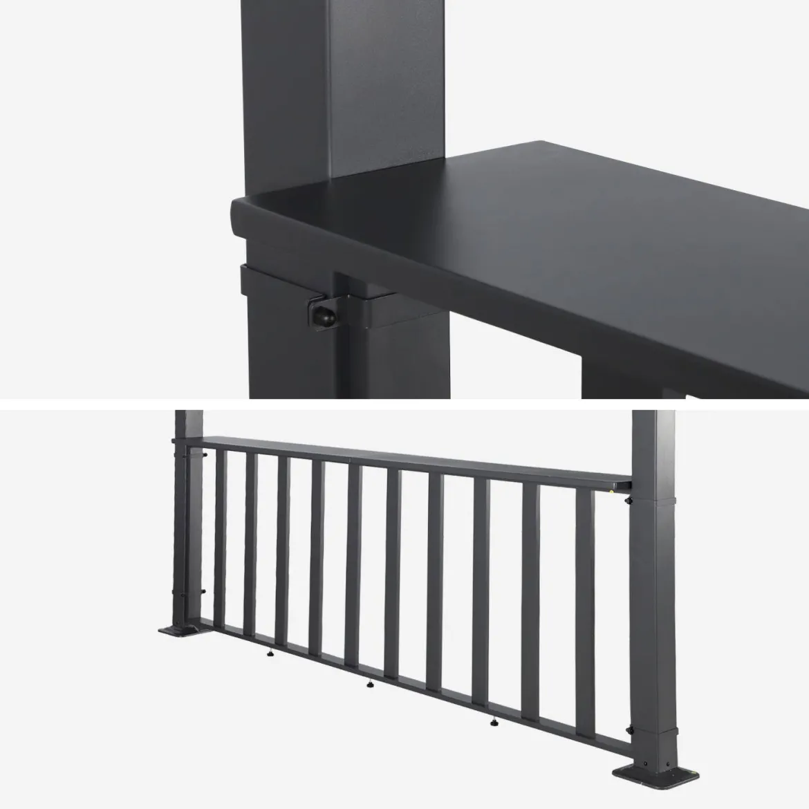 Ringhiera bassa 3m in alluminio per pergola bioclimatica