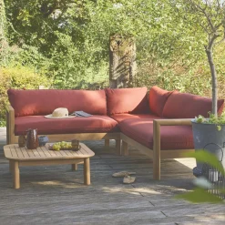 Salotto da giardino ad angolo in legno di acacia, 5 posti
