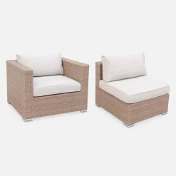 Salotto da giardino angolare in resina intrecciata, 8-10 posti