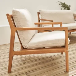 Salotto da giardino in acacia, 4 posti