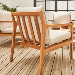 Salotto da giardino in acacia, 4 posti