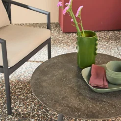 Salotto da giardino in alluminio e corde, 4 posti