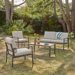 Salotto da giardino in alluminio, 4 posti