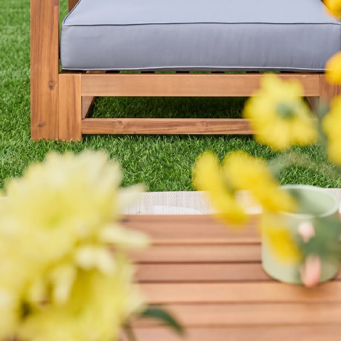 Salotto da giardino in legno, 5 posti
