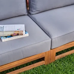 Salotto da giardino in legno, 5 posti
