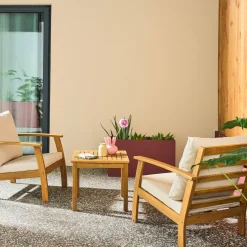 Salotto da giardino in legno di acacia, 2 posti