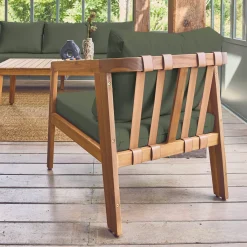 Salotto da giardino in legno di acacia, 5 posti