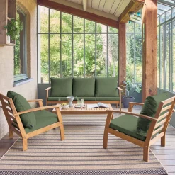 Salotto da giardino in legno di acacia, 5 posti