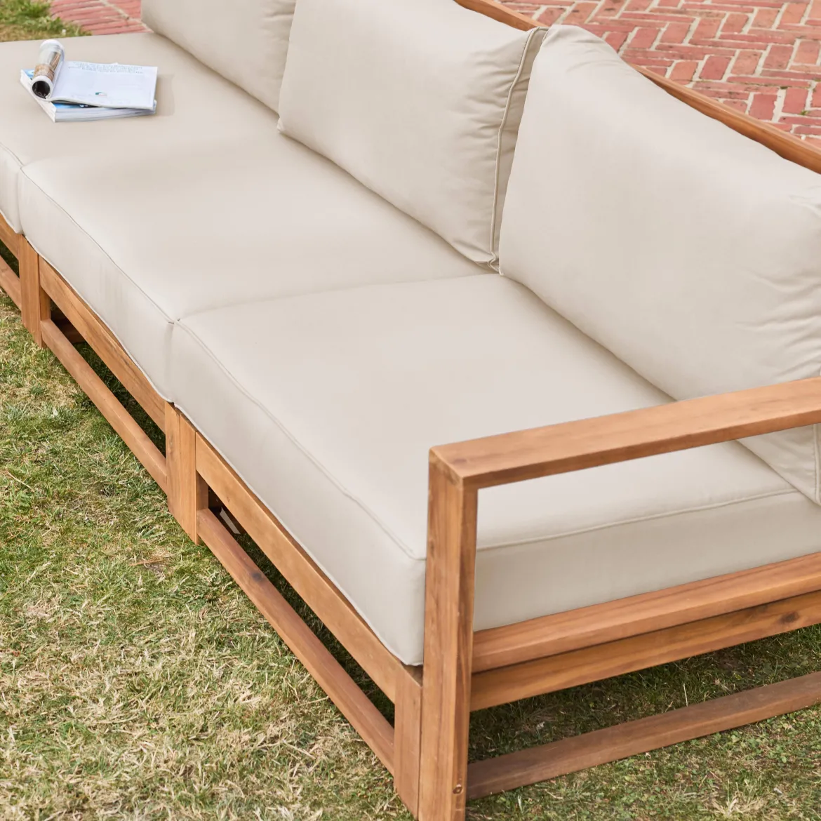 Salotto da giardino in legno, 5 posti