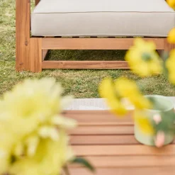 Salotto da giardino in legno, 5 posti