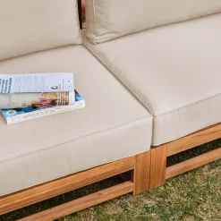 Salotto da giardino in legno, 5 posti