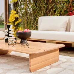 Salotto da giardino in legno di acacia, 4 posti