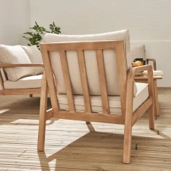 Salotto da giardino in legno di acacia, 4 posti