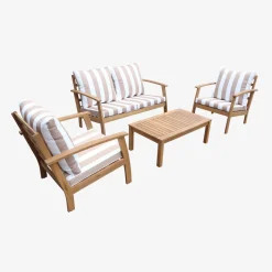 Salotto da giardino in legno, 4 posti