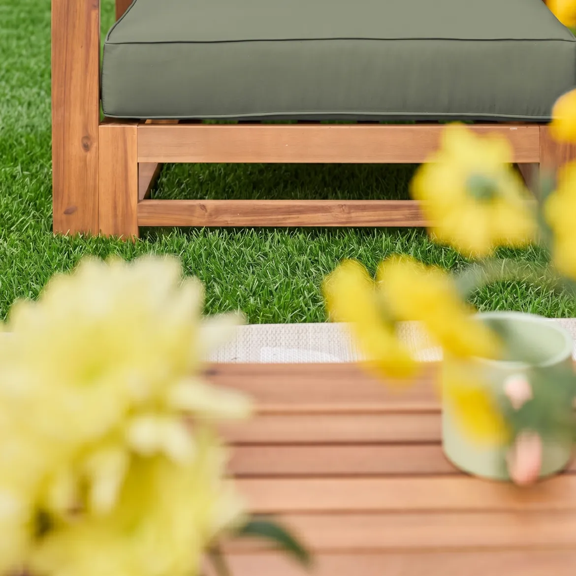 Salotto da giardino in legno, 5 posti
