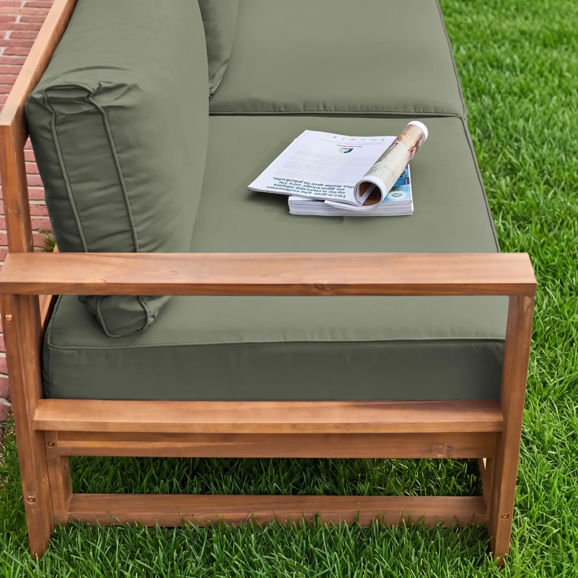 Salotto da giardino in legno, 5 posti