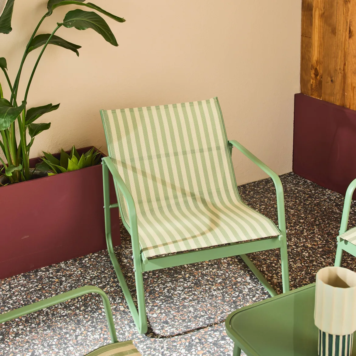 Salotto da giardino in metallo, 4 posti