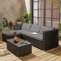 Salotto da giardino in resina, 4 posti