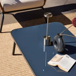 Salotto da giardino in resina intrecciata effetto rattan, 5 posti