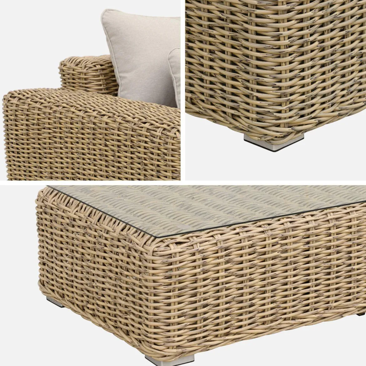 Salotto da giardino in resina extra large, 4 posti