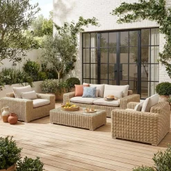 Salotto da giardino in resina extra large, 4 posti