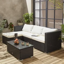 Salotto da giardino in resina, 4 posti
