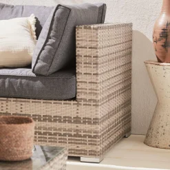 Salotto da giardino in resina intrecciata, 5 posti