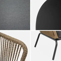Salotto da giardino in resina intrecciata effetto rattan, 4 posti