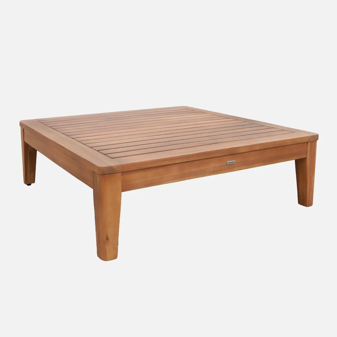 Salotto da giardino modulare in legno di acacia e bouclé, 5 posti