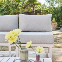 Salotto da giardino modulare in alluminio, 4 posti