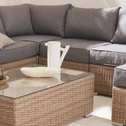 Salotto da giardino premium in resina intrecciata, 12-14 posti