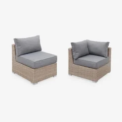 Salotto da giardino premium in resina intrecciata, 12-14 posti