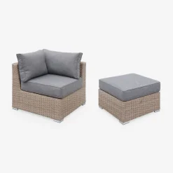 Salotto da giardino premium in resina intrecciata, 5 posti