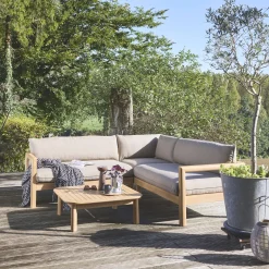 Salotto da giardino ad angolo in legno di acacia, 5 posti