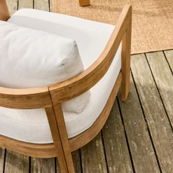 Salotto da giardino in legno di acacia, 4 posti
