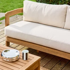 Salotto da giardino in legno di acacia, 4 posti
